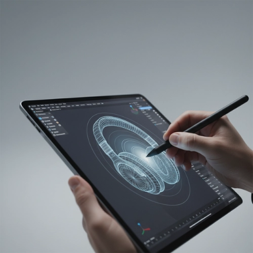 3d Headphone Design On Tablet