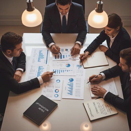 Business Team Analyzing Data Charts