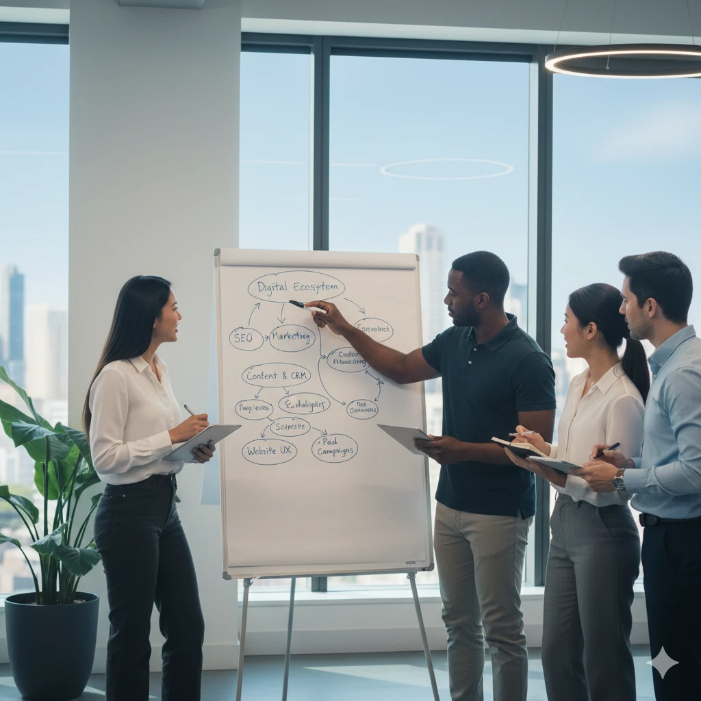 Business Team Whiteboard Presentation