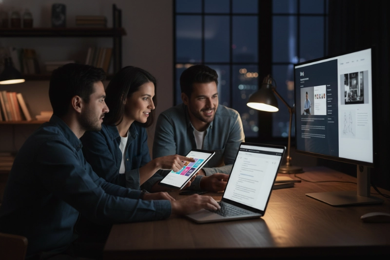 Colleagues Collaborating On Digital Project