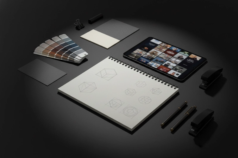 Creative Graphic Design Workspace Mockup