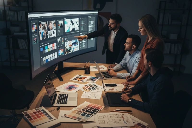 Creative Team Collaborating On Design