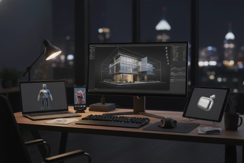 Dark 3d Design Workspace