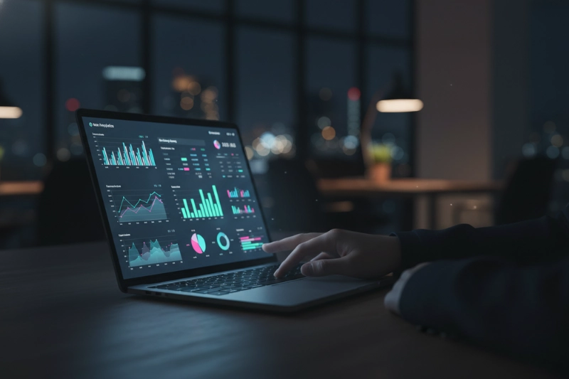 Data Analytics Dashboard On Laptop