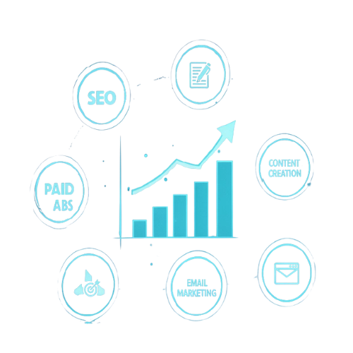 Digital Marketing Growth Strategy Diagram