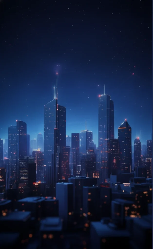 Futuristic Night City Skyline
