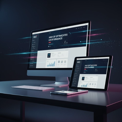 Futuristic Seo Dashboard On Devices