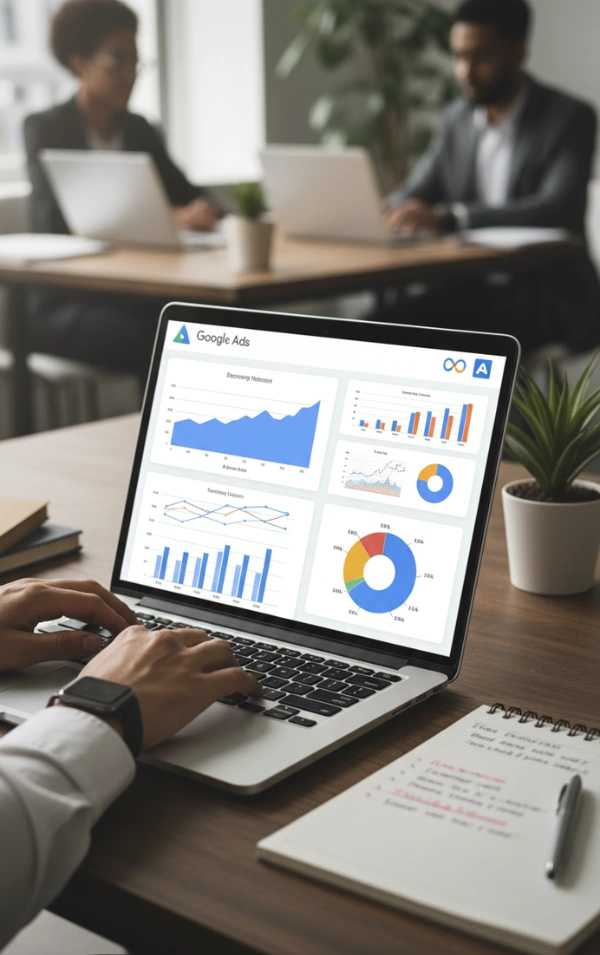 Google Ads Dashboard On Laptop