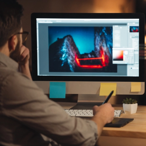 Graphic Designer Editing A Photo
