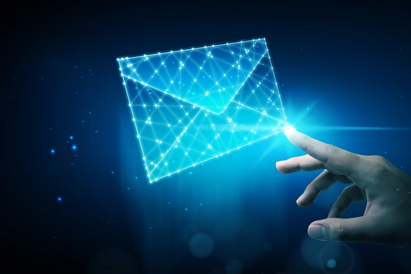 Hand Interacting With Digital Mail