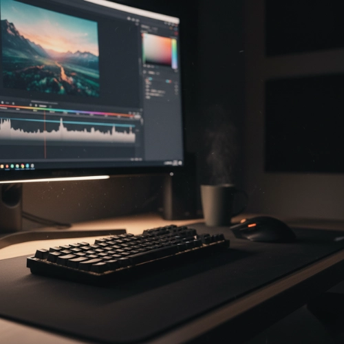 Late Night Video Editing Workstation