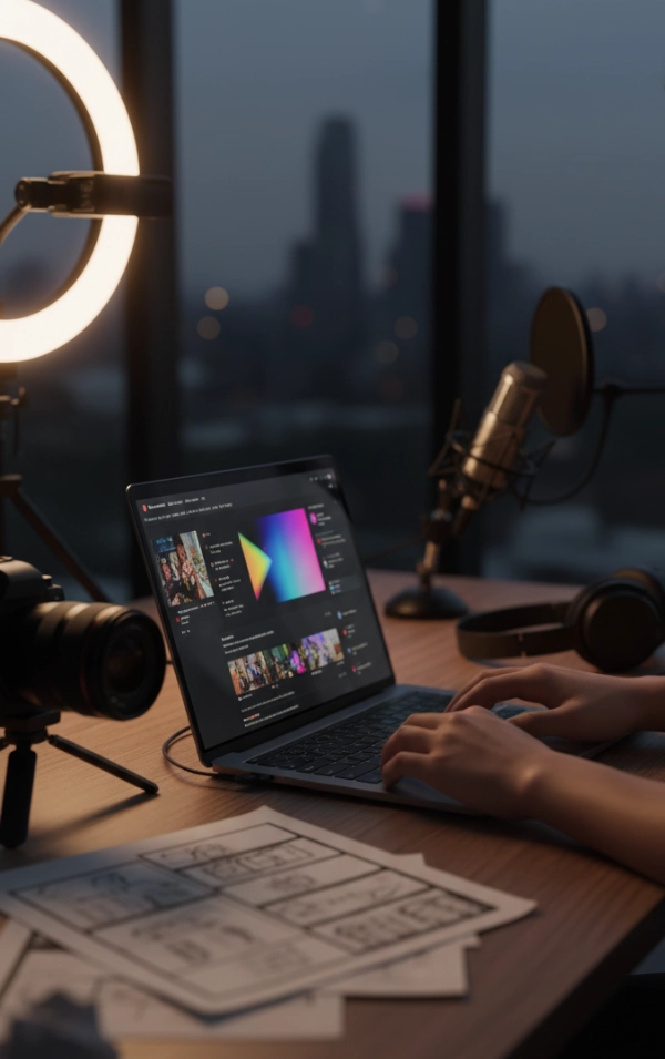 Nighttime Content Creator Desk