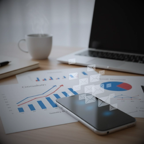 Office Desk With Digital Messaging