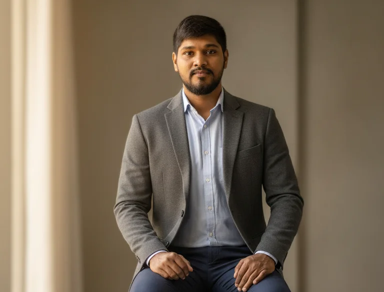 Professional Man In Grey Blazer