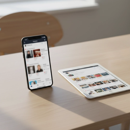 Smartphone And Tablet On Table