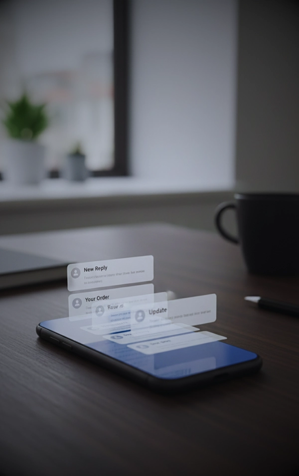 Smartphone With Floating Digital Notifications