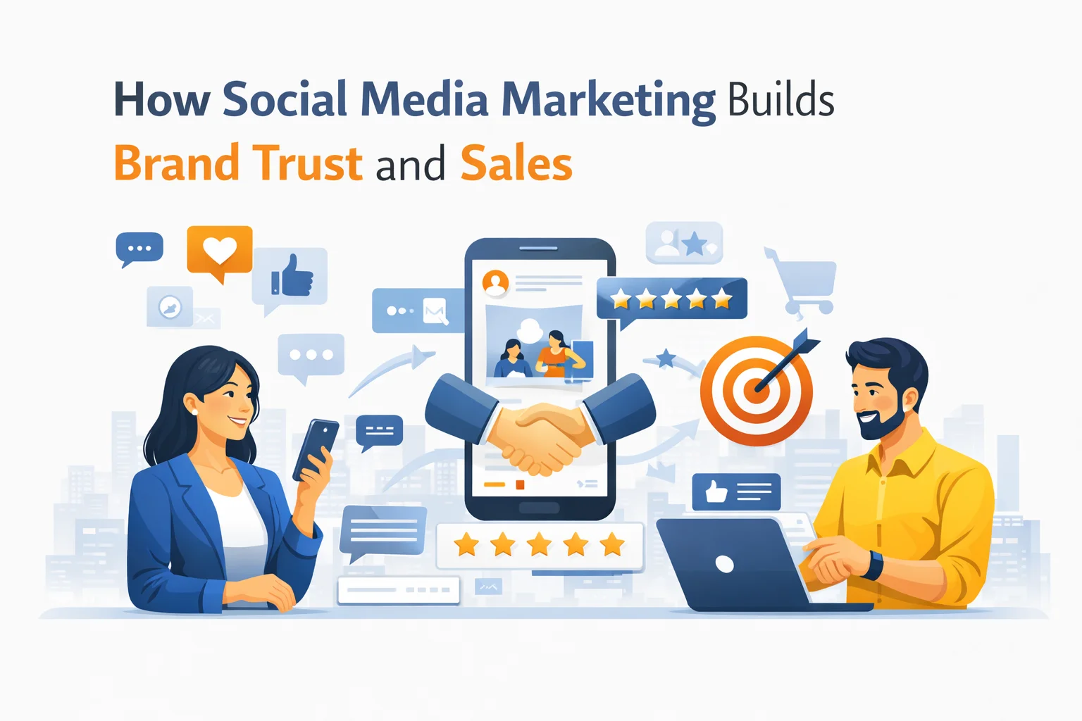 Social Media Marketing Brand Illustration