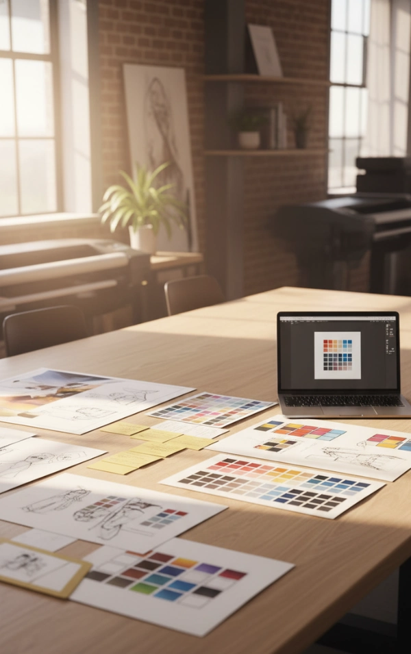 Sunlit Graphic Design Studio Workspace