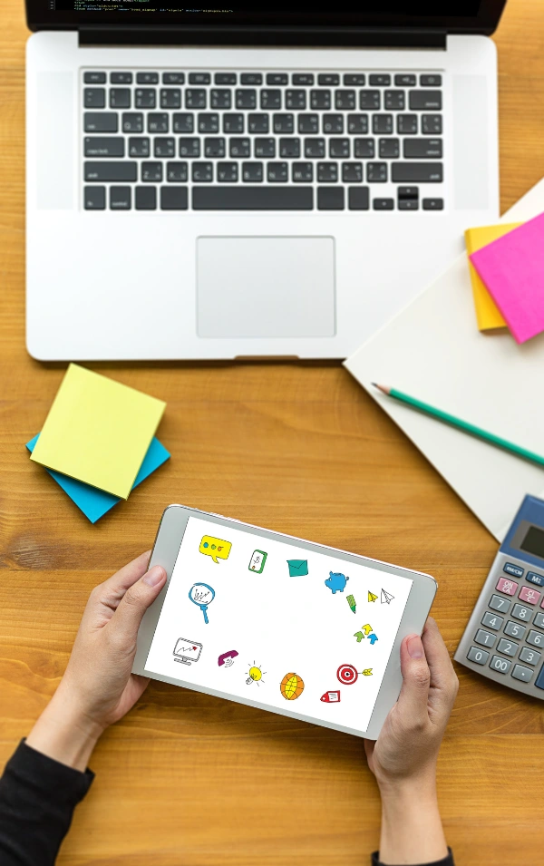 Top-down View Of Digital Workspace