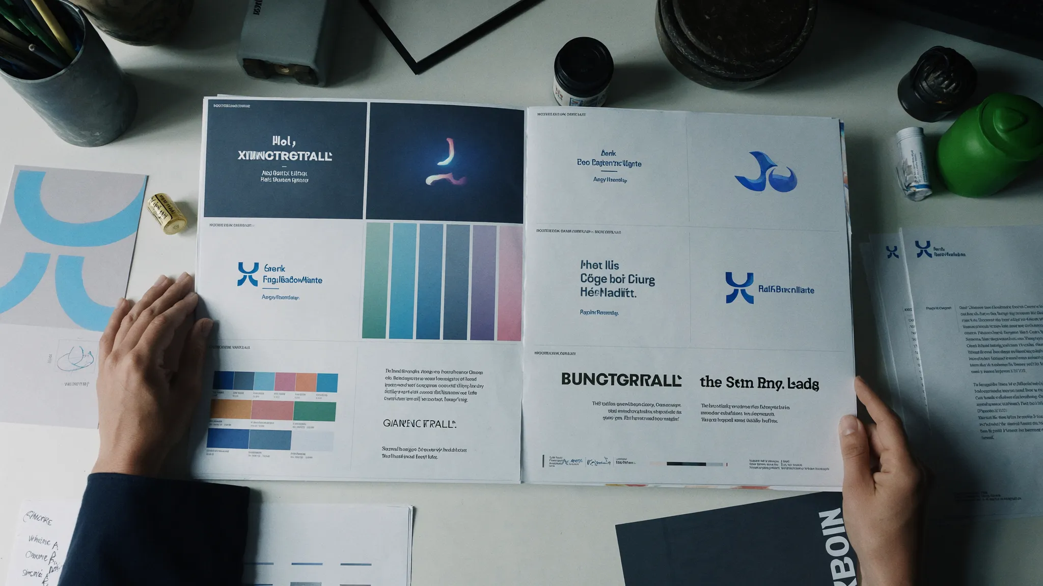 Brand identity design spread