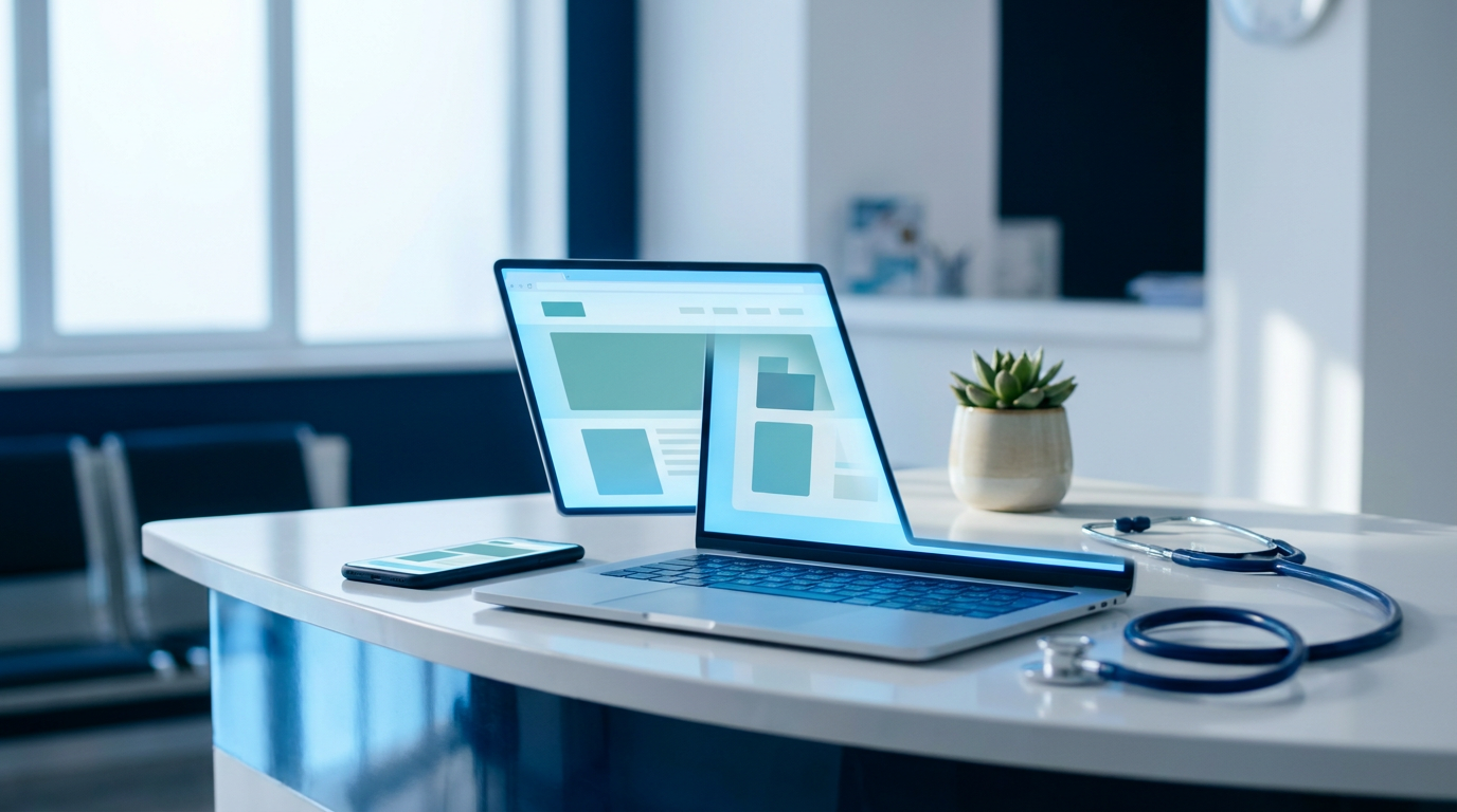 Clinic website on laptop and phone