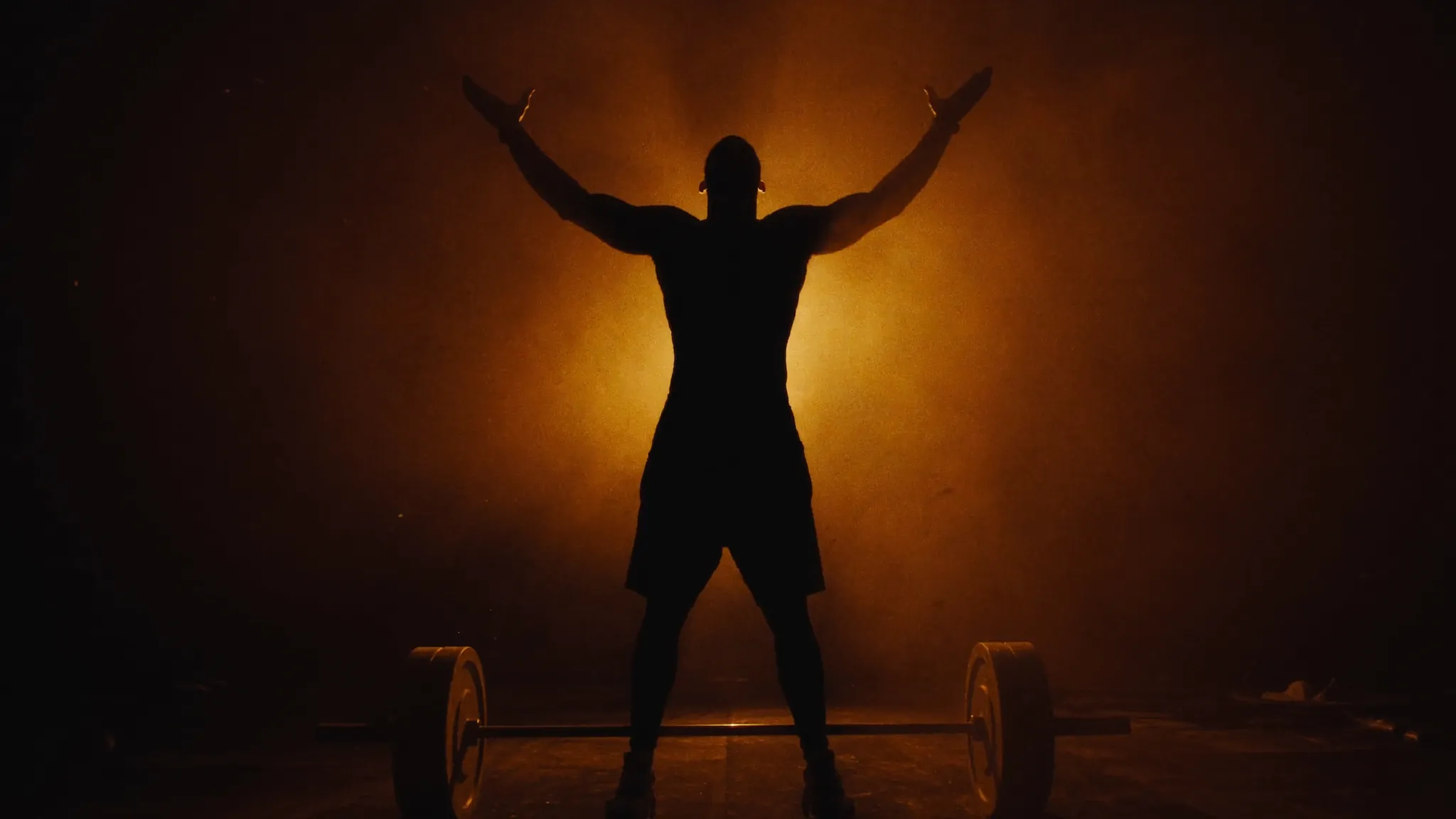Athlete training in a bright gym
