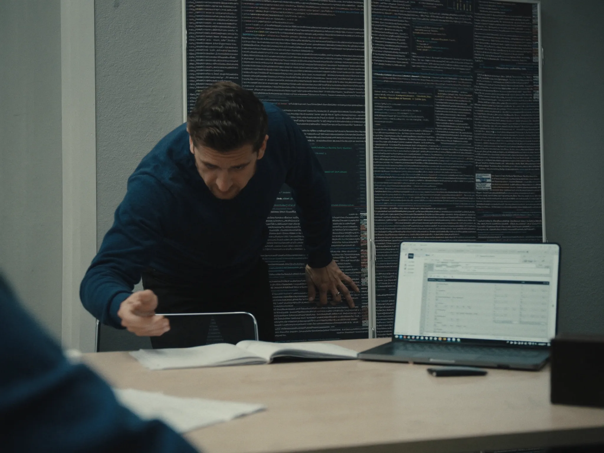 Modern developer dark IDE workstations showing coding and deployment