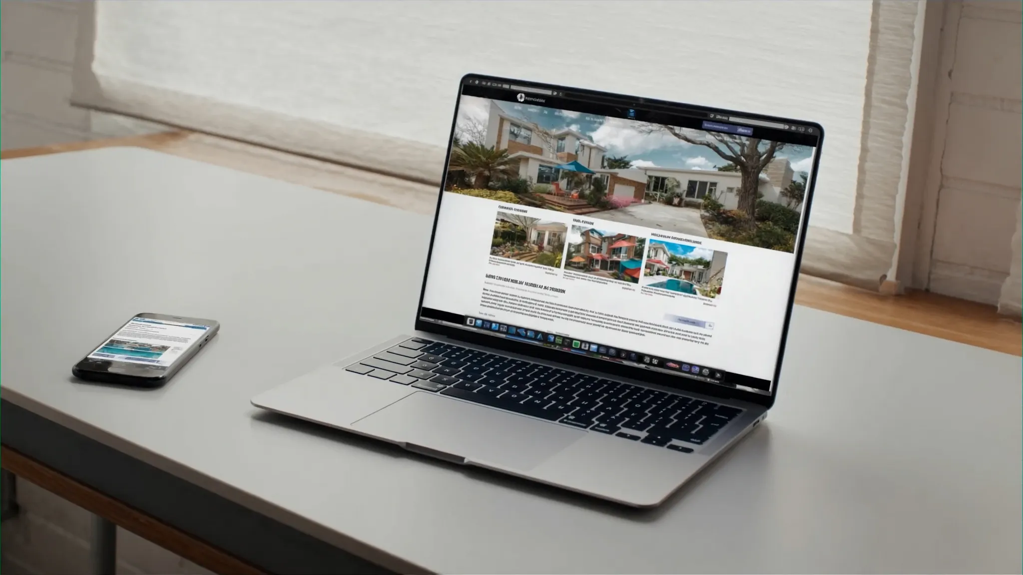 Professional real estate website on laptop and phone