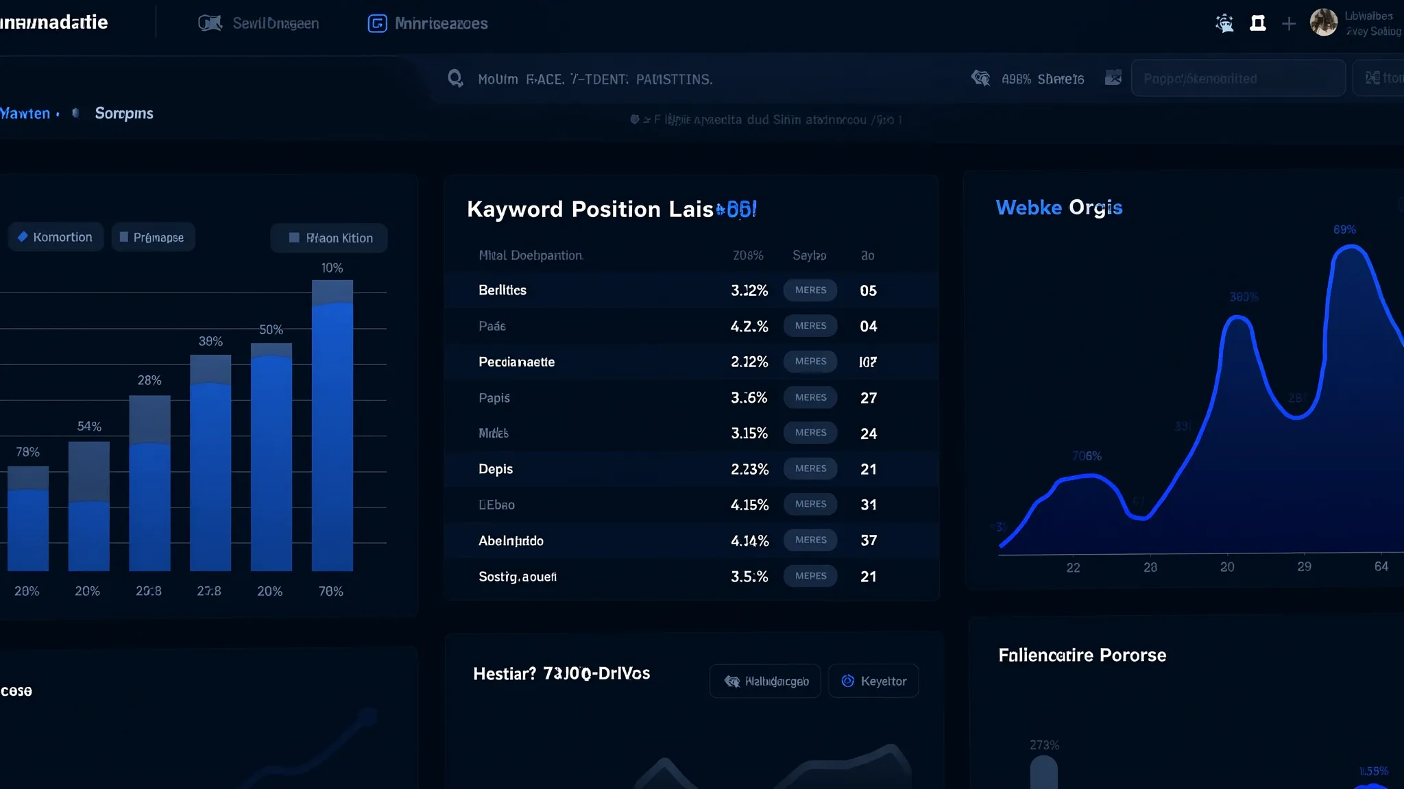 SEO analytics dashboard