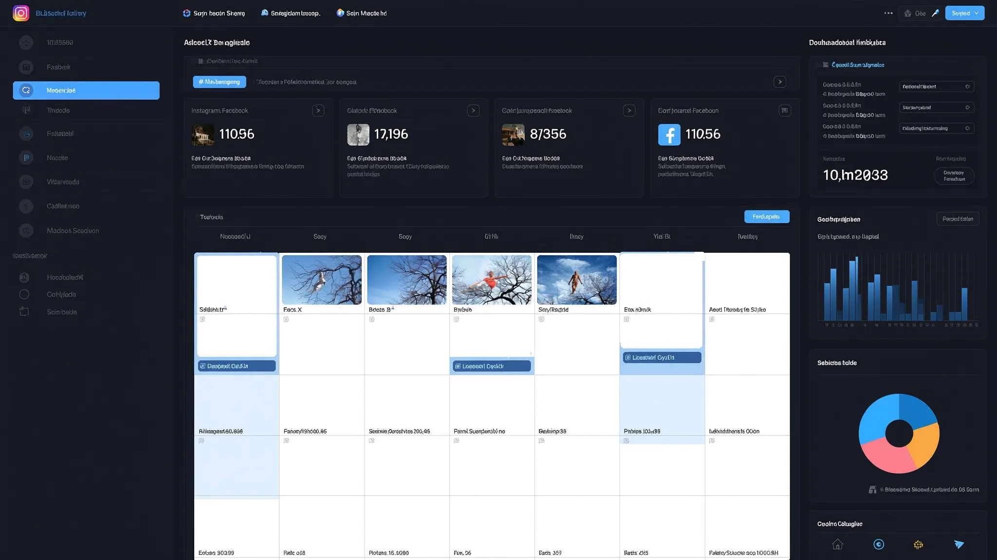Social media management dashboard