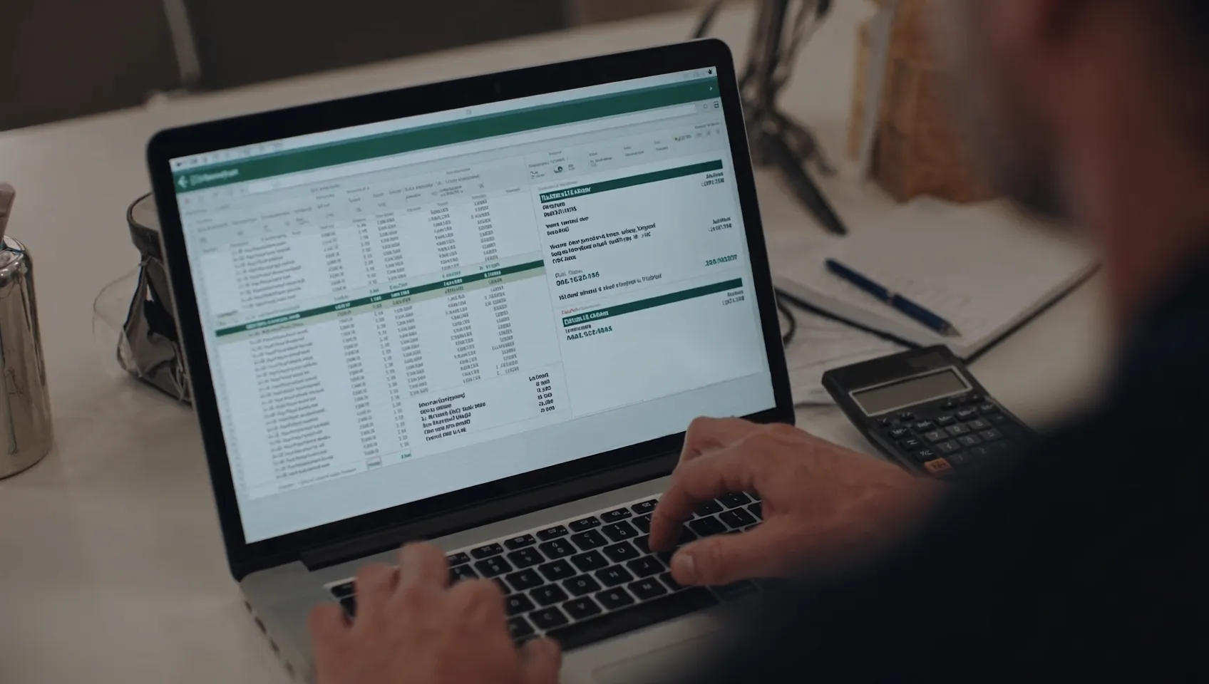 Founder reviewing a mobile app development cost breakdown and budget plan on a laptop