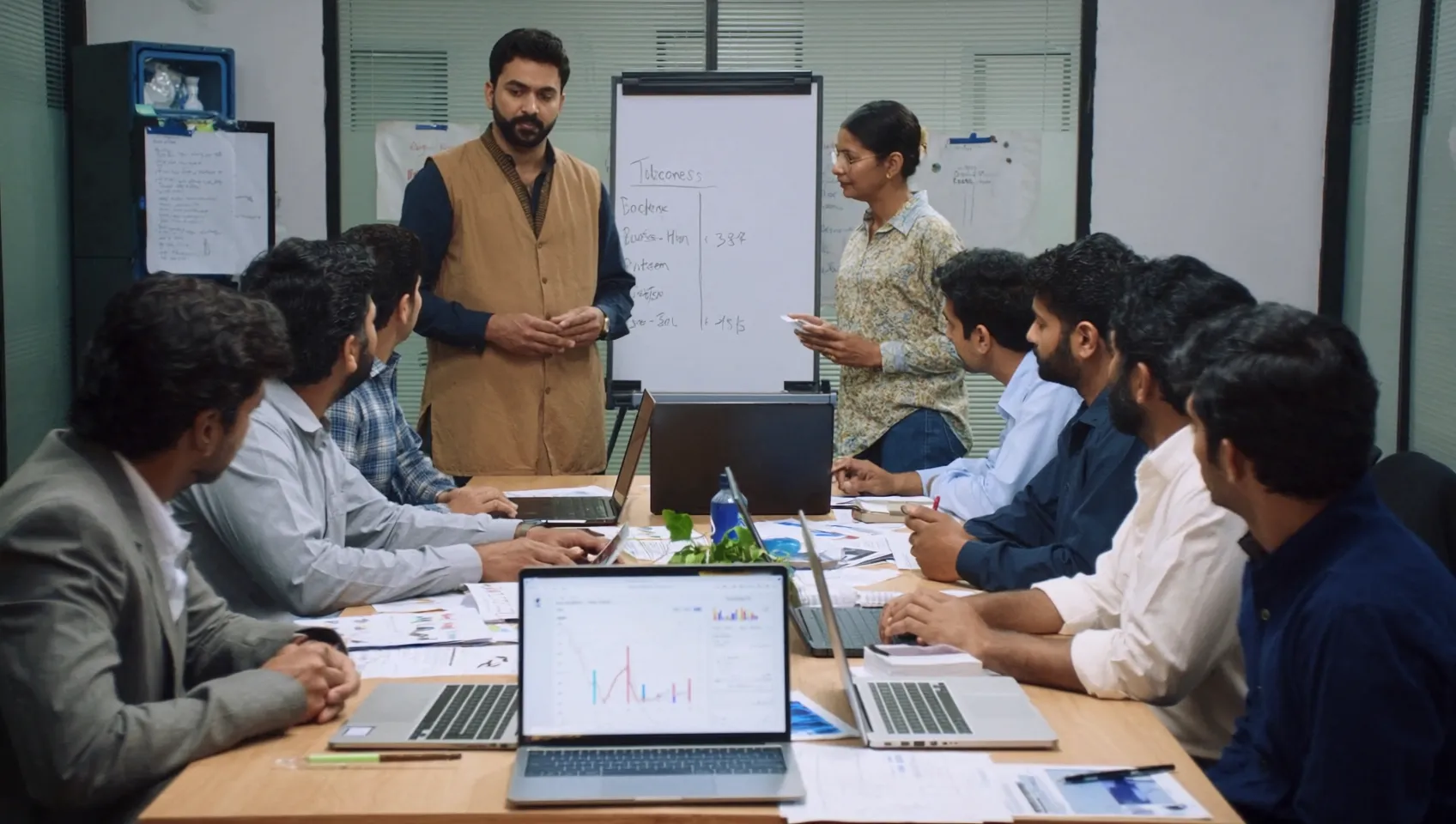 Indian mobile app development team collaborating on cost estimates and project scope