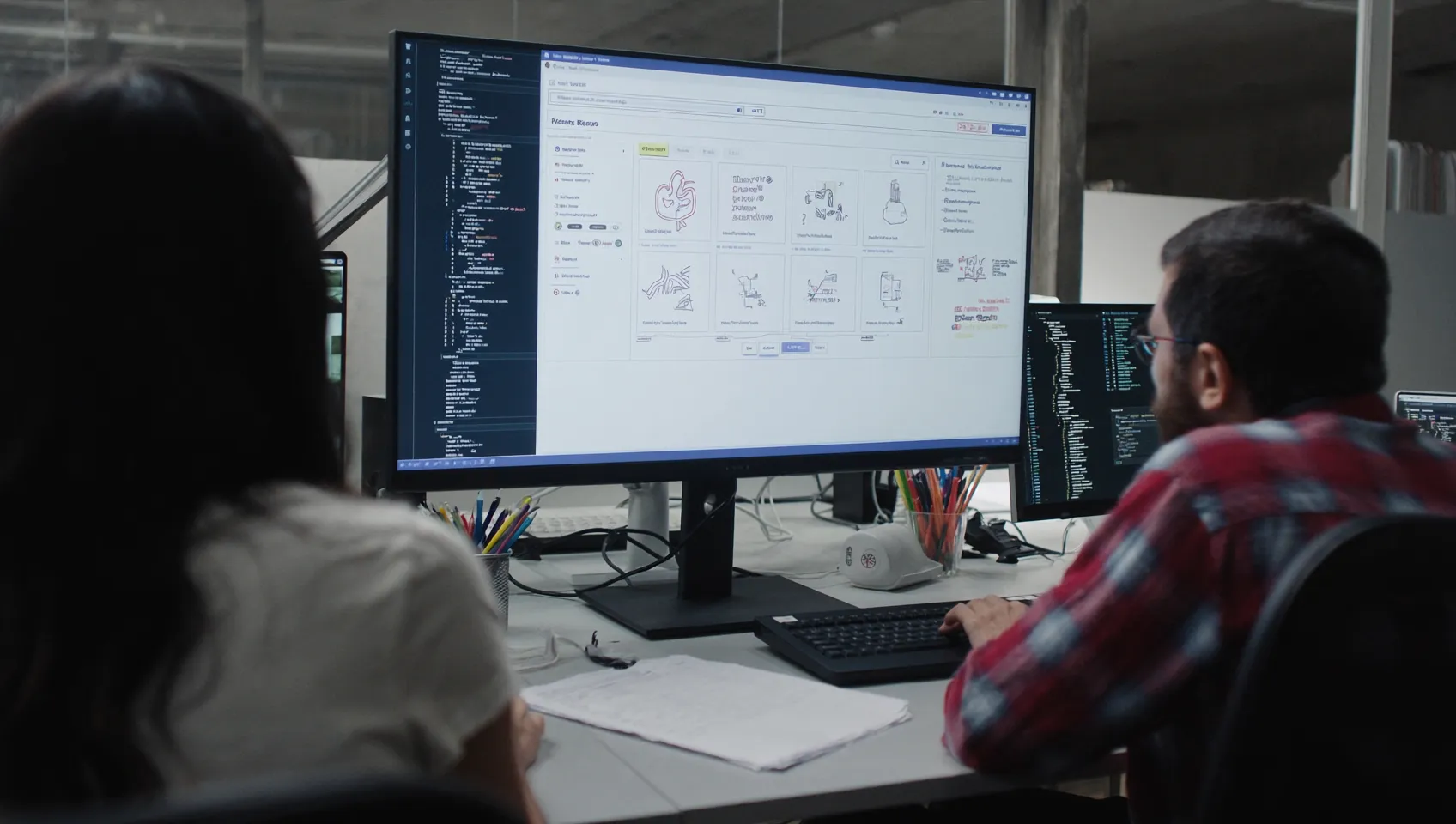 Software development team customizing a platform to fit a growing business's workflow